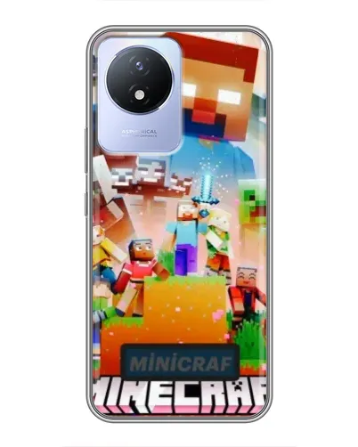 Чехол для Vivo Y02 с картинкой «Minecraft герои игры»