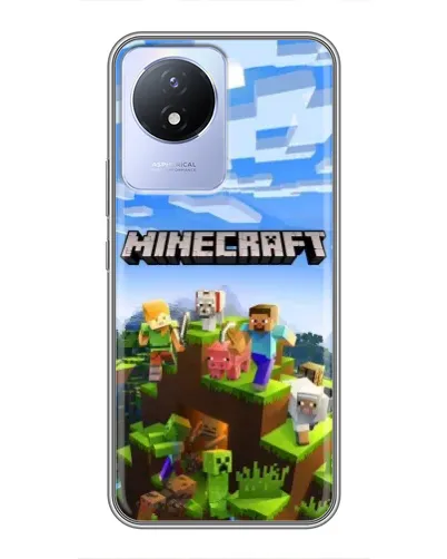 Чехол для Vivo Y02 с картинкой «Minecraft классический мир»