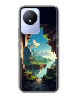 Чехол для Vivo Y02 с картинкой «Вид из пещеры»