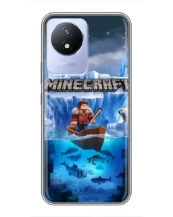 Чехол для Vivo Y02 с картинкой «Minecraft ледяной мир»
