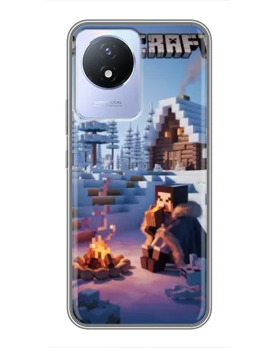 Чехол для Vivo Y02 с картинкой «Зимний Minecraft»