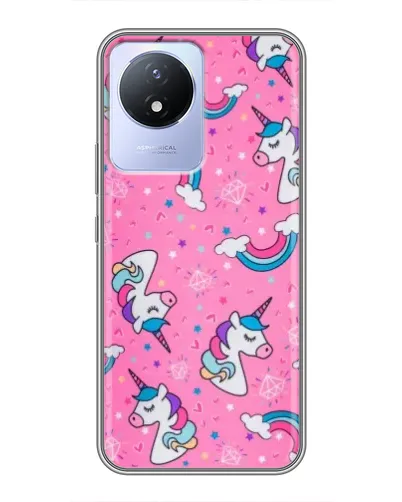 Чохол для Vivo Y02 з картинкою «Unicorn паттерн рожевий» Чохол для Vivo Y02 з картинкою «Unicorn паттерн рожевий»