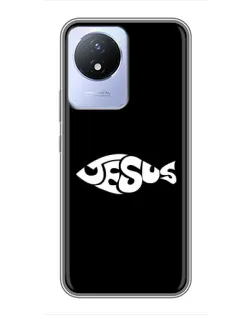 Чехол для Vivo Y02 с картинкой «Рыба Jesus»