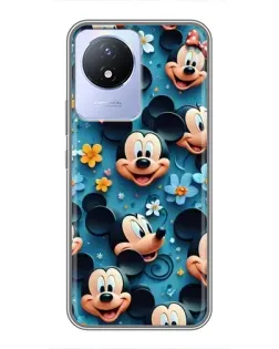 Чехол для Vivo Y02 с картинкой «Паттерн Микки и Минни»