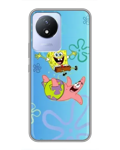Чехол для Vivo Y02 с картинкой «Спанч Боб и Патрик»