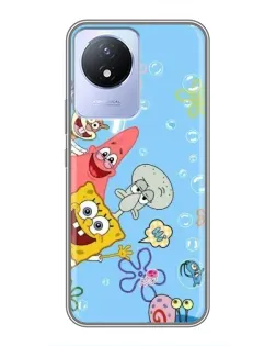 Чехол для Vivo Y02 с картинкой «Веселые пузырьки»