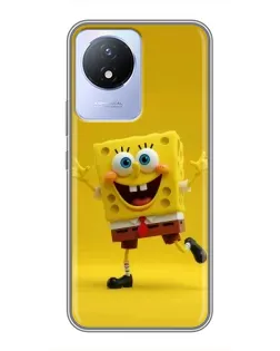 Чехол для Vivo Y02 с картинкой «Позитивный Губка Боб»