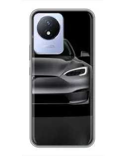 Чехол для Vivo Y02 с картинкой «Tesla Model S Look»