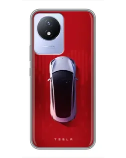 Чехол для Vivo Y02 с картинкой «Tesla Top View»