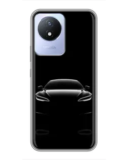 Чехол для Vivo Y02 с картинкой «Силуэт Tesla Night»