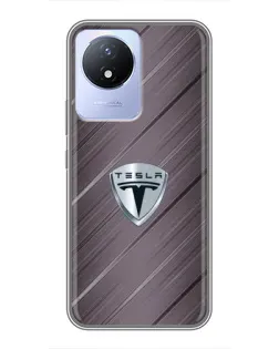 Чехол для Vivo Y02 с картинкой «Металлическая текстура Tesla»