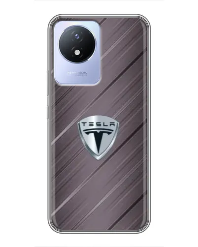 Чехол для Vivo Y02 с картинкой «Металлическая текстура Tesla»