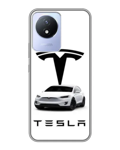 Чехол для Vivo Y02 с картинкой «Tesla White Style»