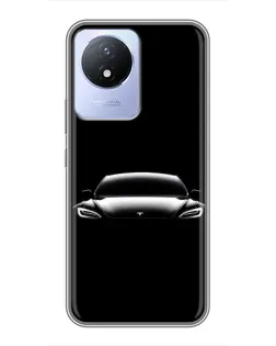 Чехол для Vivo Y02 с картинкой «Фары Tesla Night»