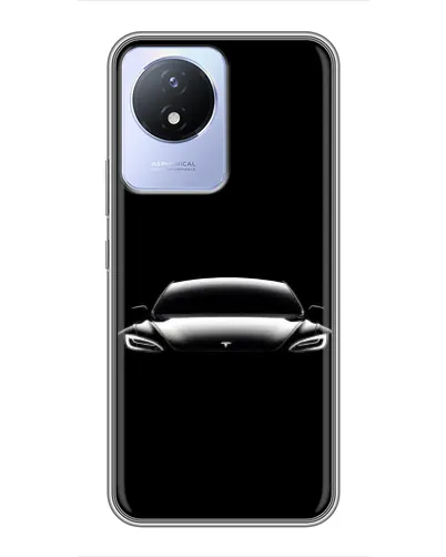 Чехол для Vivo Y02 с картинкой «Фары Tesla Night»