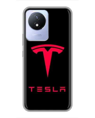 Чехол для Vivo Y02 с картинкой «Tesla Red Logo»