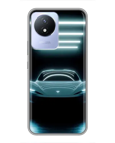 Чехол для Vivo Y02 с картинкой «Tesla в неоне»