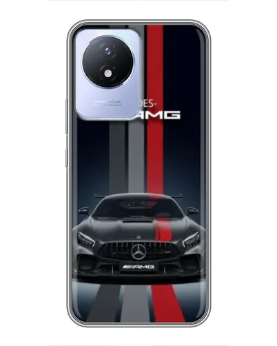 Чехол для Vivo Y02 с картинкой «Mercedes — белый карбон»
