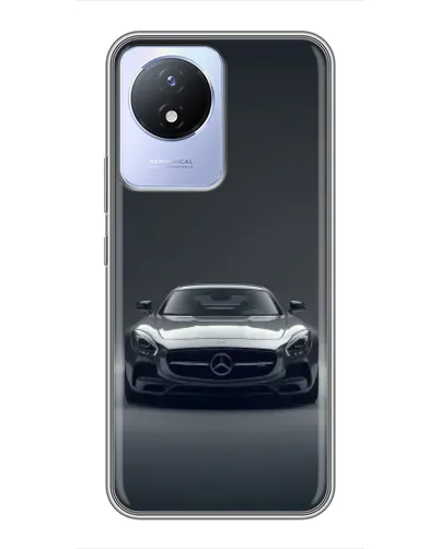 Чехол для Vivo Y02 с картинкой «Mercedes на черном»