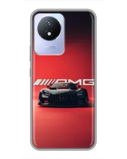 Чехол для Vivo Y02 с картинкой «Mercedes AMG — красная линия»