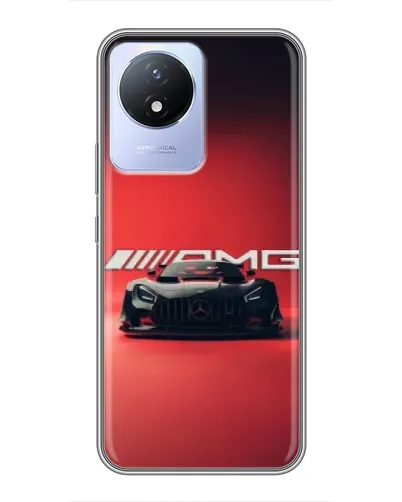 Чехол для Vivo Y02 с картинкой «Mercedes AMG — красная линия»