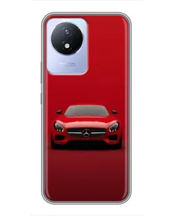 Чехол для Vivo Y02 с картинкой «Красный Mercedes AMG»