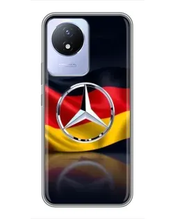 Чехол для Vivo Y02 с картинкой «Mercedes — флаг Германии»