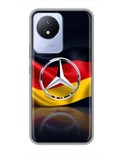 Чехол для Vivo Y02 с картинкой «Mercedes — флаг Германии»