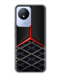 Чехол для Vivo Y02 с картинкой «Mercedes Carbon Grid»