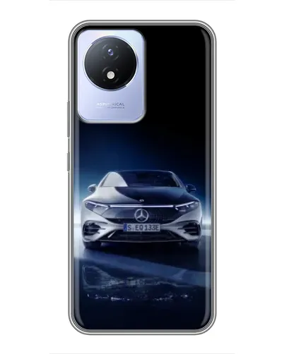 Чехол для Vivo Y02 с картинкой «Ночной Mercedes EQ»
