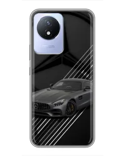 Чехол для Vivo Y02 с картинкой «Mercedes AMG — графика»