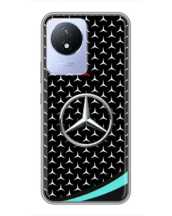 Чехол для Vivo Y02 с картинкой «Mercedes — бирюзовый акцент»