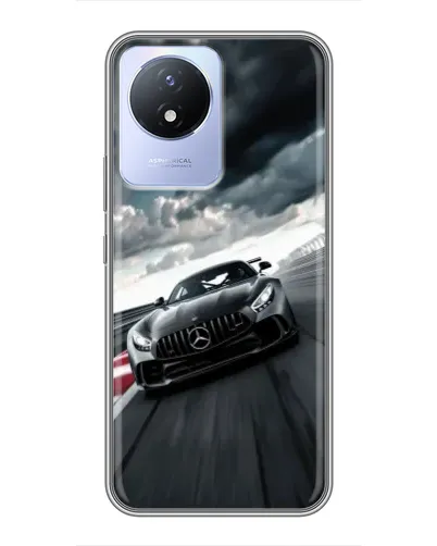 Чехол для Vivo Y02 с картинкой «Гоночный Mercedes AMG»