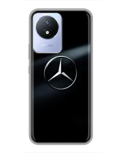 Чехол для Vivo Y02 с картинкой «Mercedes на металле»