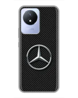 Чехол для Vivo Y02 с картинкой «Карбоновый Mercedes стиль»