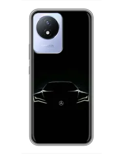 Чехол для Vivo Y02 с картинкой «Mercedes — силуэт авто»