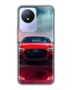 Чехол для Vivo Y02 с картинкой «Audi RS — красный стиль»