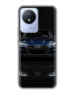 Чехол для Vivo Y02 с картинкой «Audi — ночное отражение»