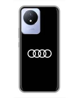 Чехол для Vivo Y02 с картинкой «Audi White Logo»