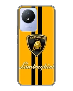 Чехол для Vivo Y02 с картинкой «Lamborghini Stripe желтый»