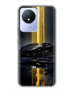 Чехол для Vivo Y02 с картинкой «Ночной Lamborghini драйв»