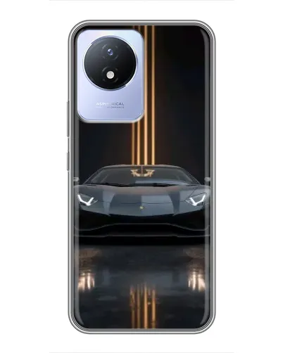 Чехол для Vivo Y02 с картинкой «Lamborghini золотые линии»