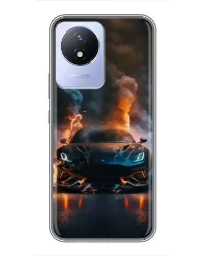Чехол для Vivo Y02 с картинкой «Lamborghini дымная эстетика»