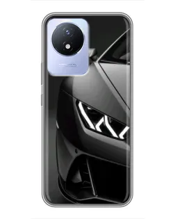 Чехол для Vivo Y02 с картинкой «Lamborghini фары детализация»