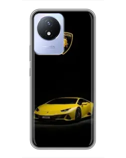 Чехол для Vivo Y02 с картинкой «Lamborghini желтый акцент»