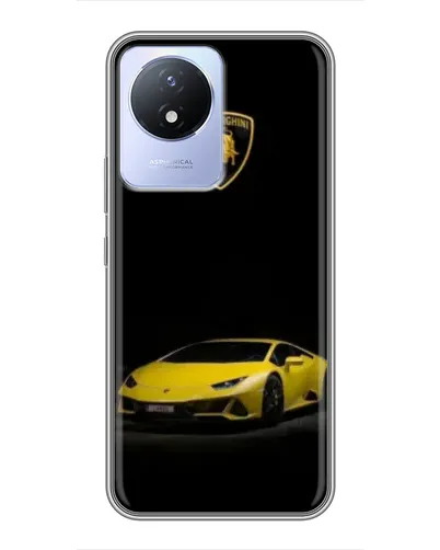 Чехол для Vivo Y02 с картинкой «Lamborghini желтый акцент»