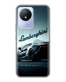 Чехол для Vivo Y02 с картинкой «Классическая надпись Lamborghini»