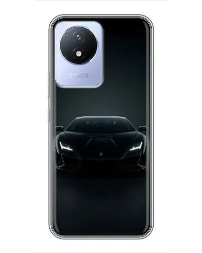 Чехол для Vivo Y02 с картинкой «Черный Lamborghini Aventador»