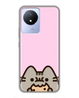 Чохол для Vivo Y02 з картинкою «Pusheen та печиво»