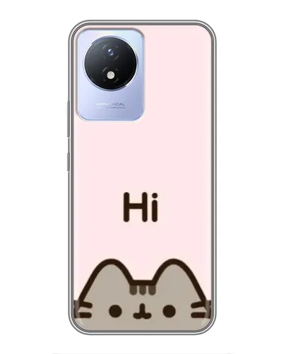 Чехол для Vivo Y02 с картинкой «Пушин говорит Hi» Чехол для Vivo Y02 с картинкой «Пушин говорит Hi»